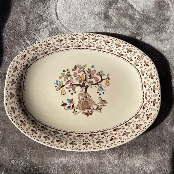 Johnson Brothers Sugar & Spice Oval Serving Platter Brown Ironstone Vtg England - Picture 7 of 11